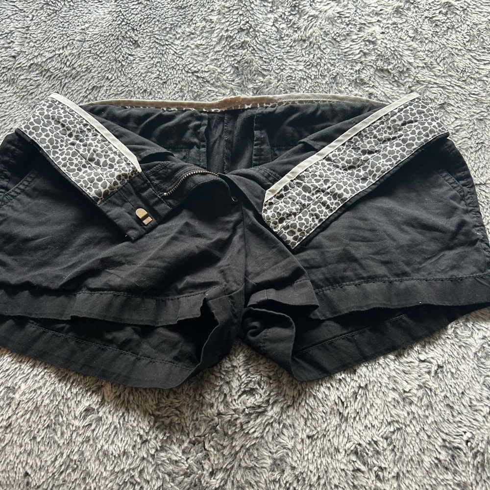 J. Crew Black Women's Cargo Shorts with Patterned Trim